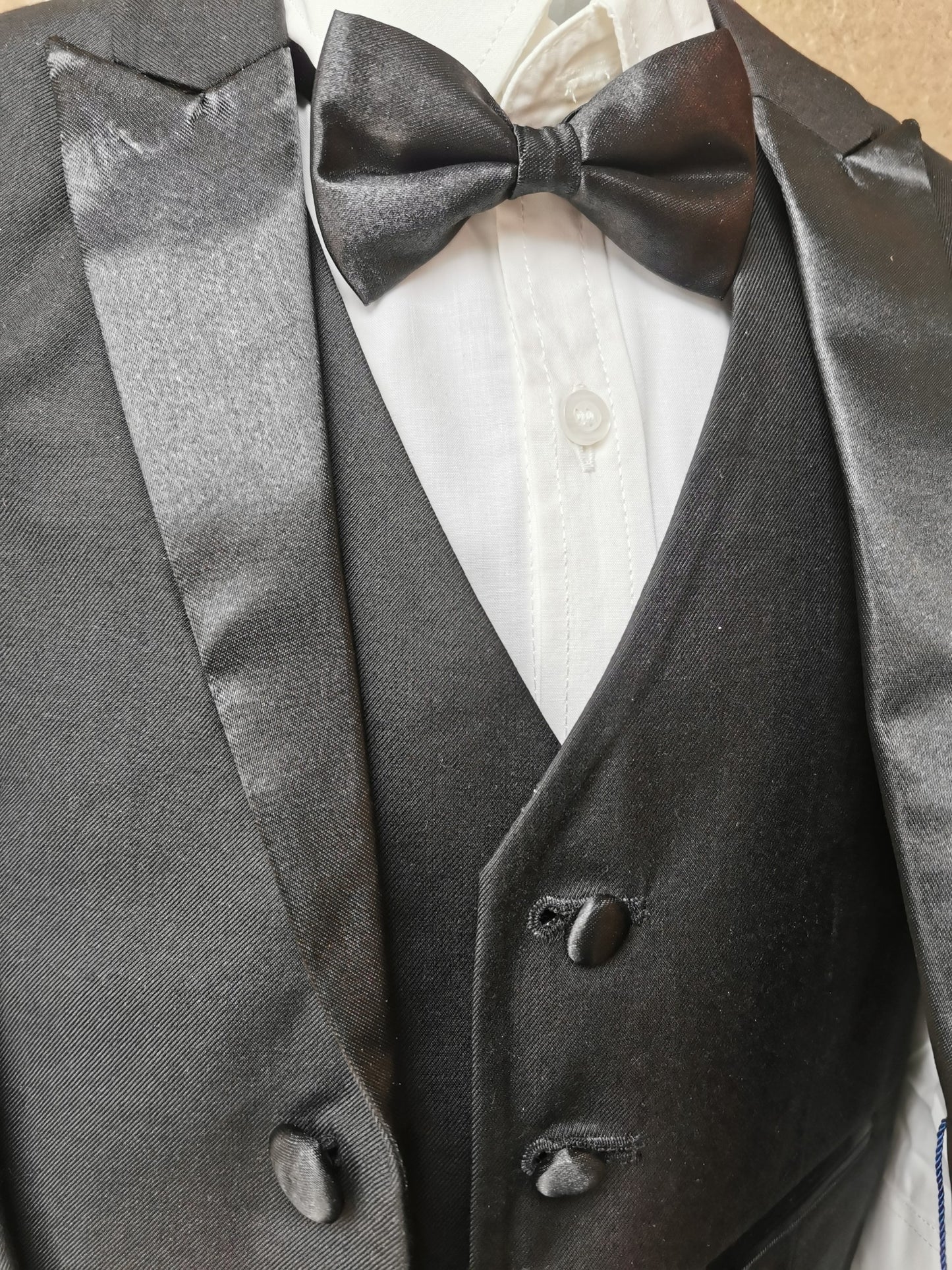 Boys Traditional Black Tuxedo Suit with Bow Tie