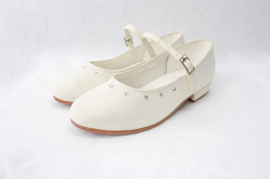 Girls Satin Shoes White or Cream