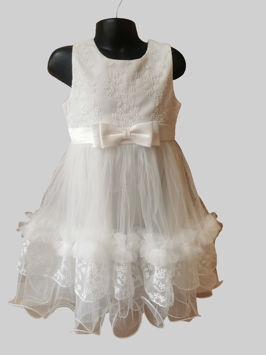 Flower Girl Bridesmaid Dress White Age 7 to 13